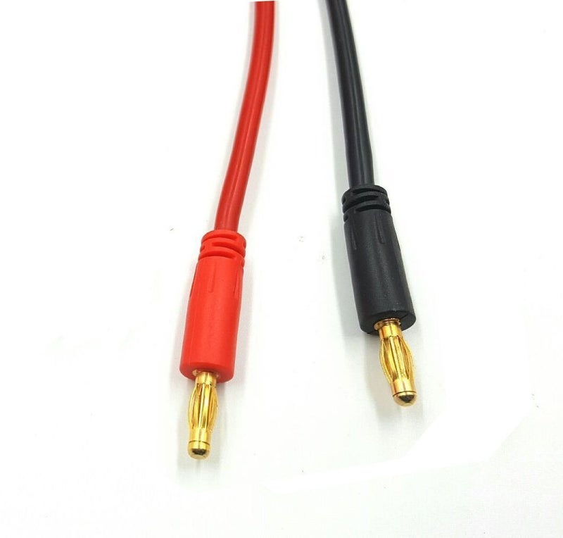 FLY RC كابل شحن بطارية ليثيوم بوليمر FLY RC 2 قطعة مع قابس بانانا مطلي بالذهب 4.0 مم سلك سيليكون 14AWG متوافق مع شاحن سيارة RC Slash/Rustler/Stampede/Bandit/E Revo - Image 4